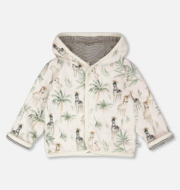 Deux Par Deux Zebra Jungle Reversible Hooded Jacket