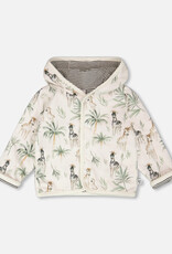 Deux Par Deux Zebra Jungle Reversible Hooded Jacket