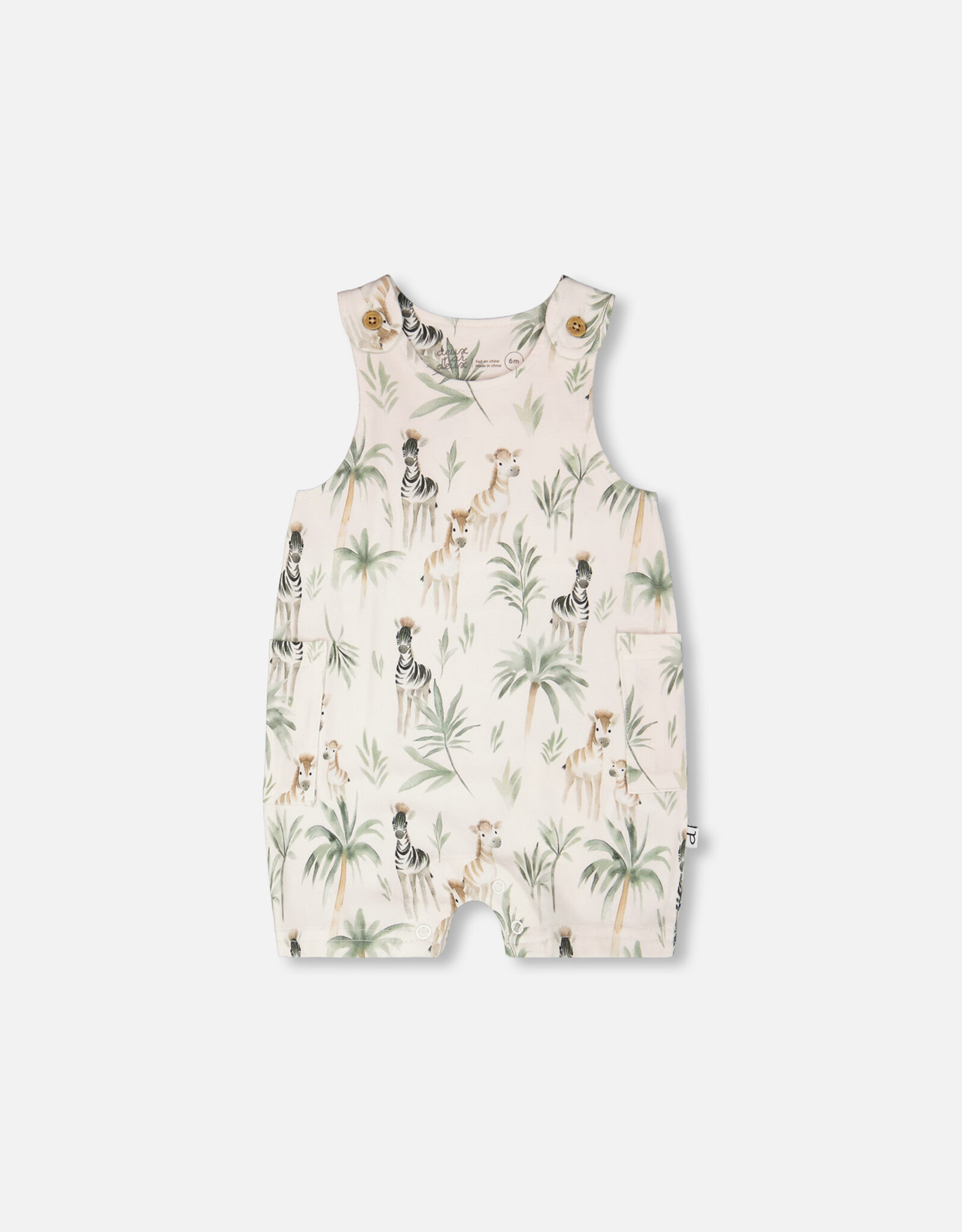Deux Par Deux Zebra Jungle Romper