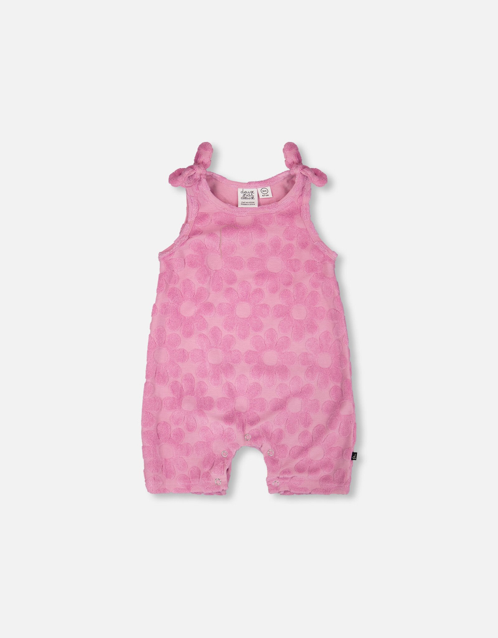 Deux Par Deux Lilac Flowers Romper with Bows