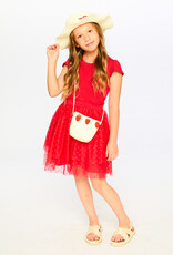 Deux Par Deux High Risk Red Bi-Material Dress