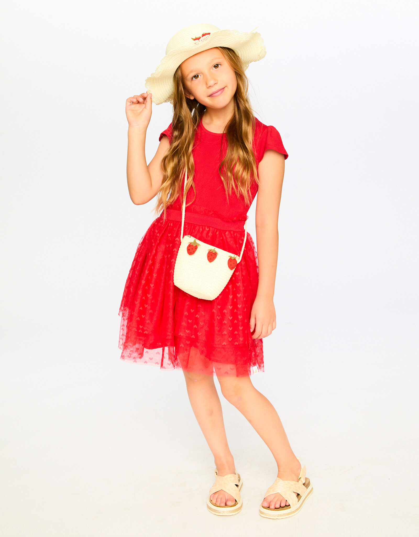 Deux Par Deux High Risk Red Bi-Material Dress