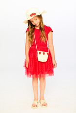 Deux Par Deux High Risk Red Bi-Material Dress
