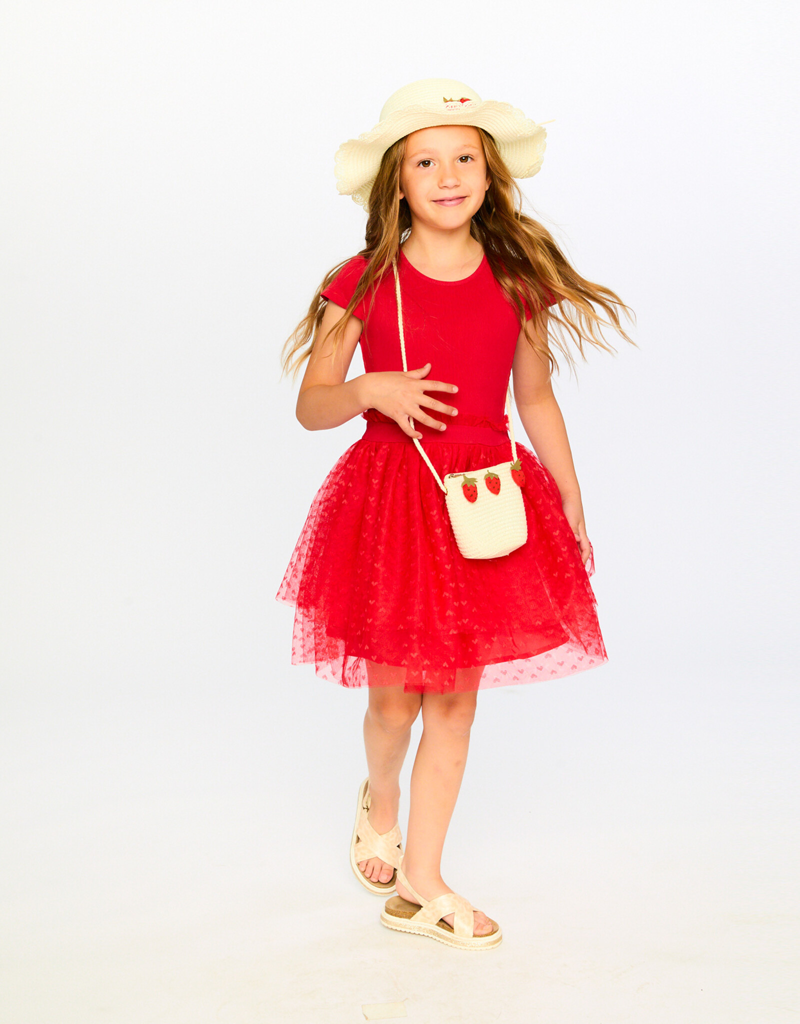 Deux Par Deux High Risk Red Bi-Material Dress