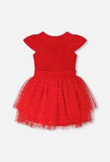 Deux Par Deux High Risk Red Bi-Material Dress
