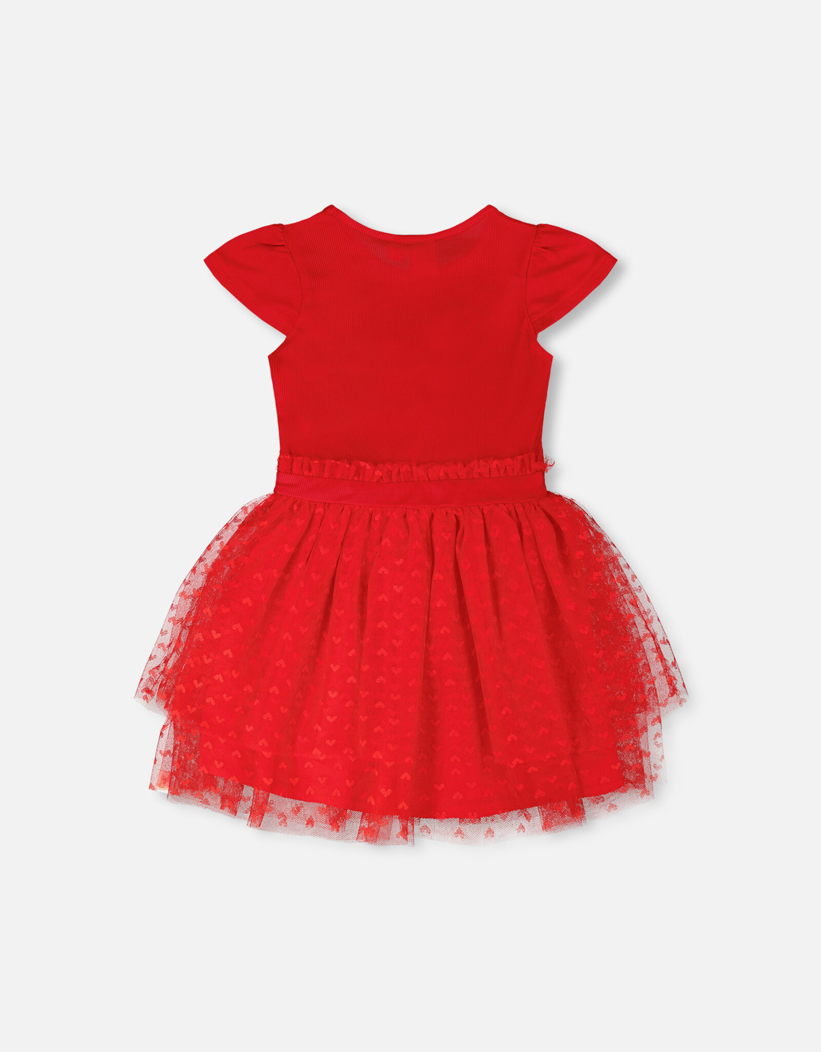 Deux Par Deux High Risk Red Bi-Material Dress