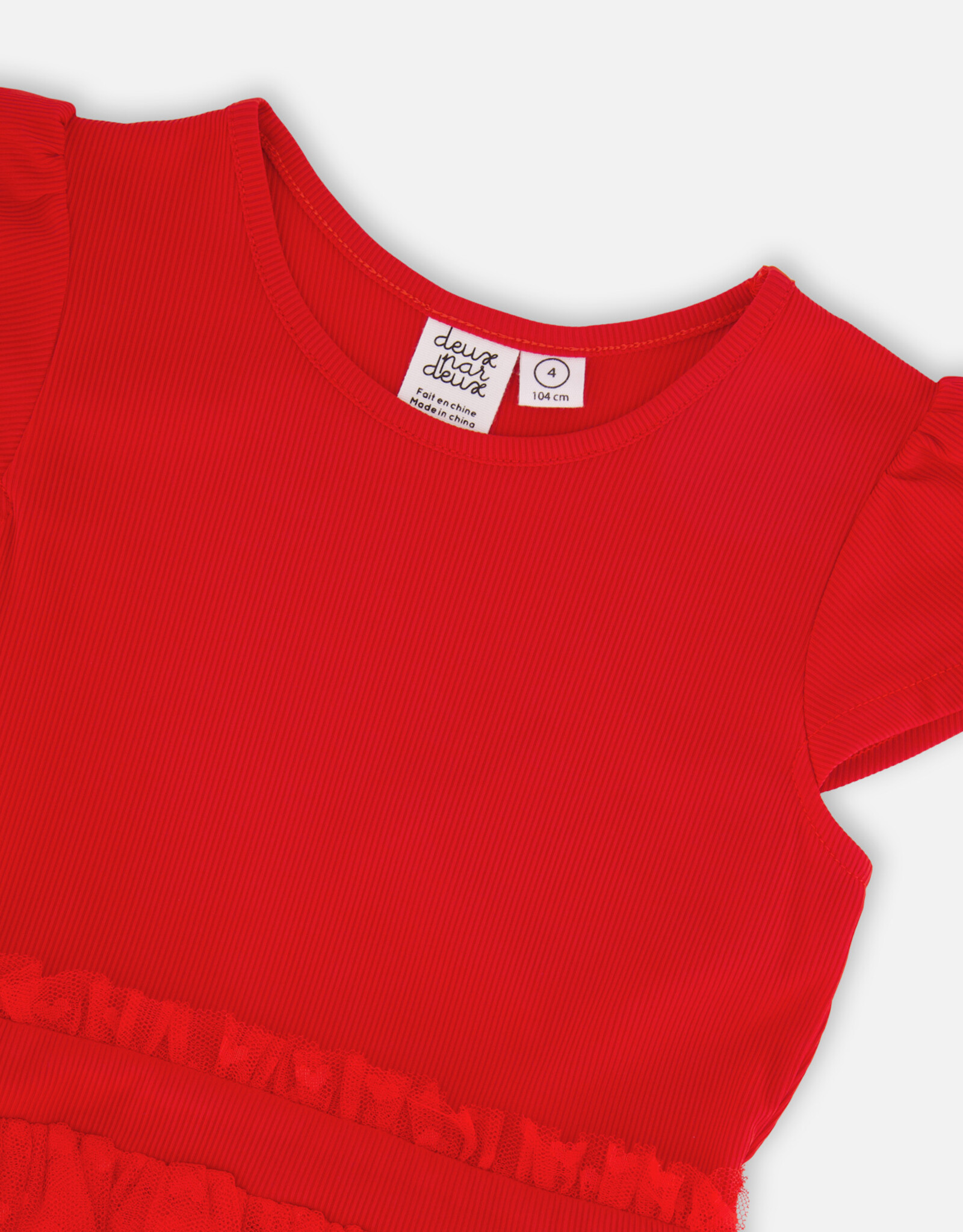 Deux Par Deux High Risk Red Bi-Material Dress