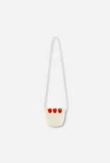 Deux Par Deux Light Straw Purse with Strawberries