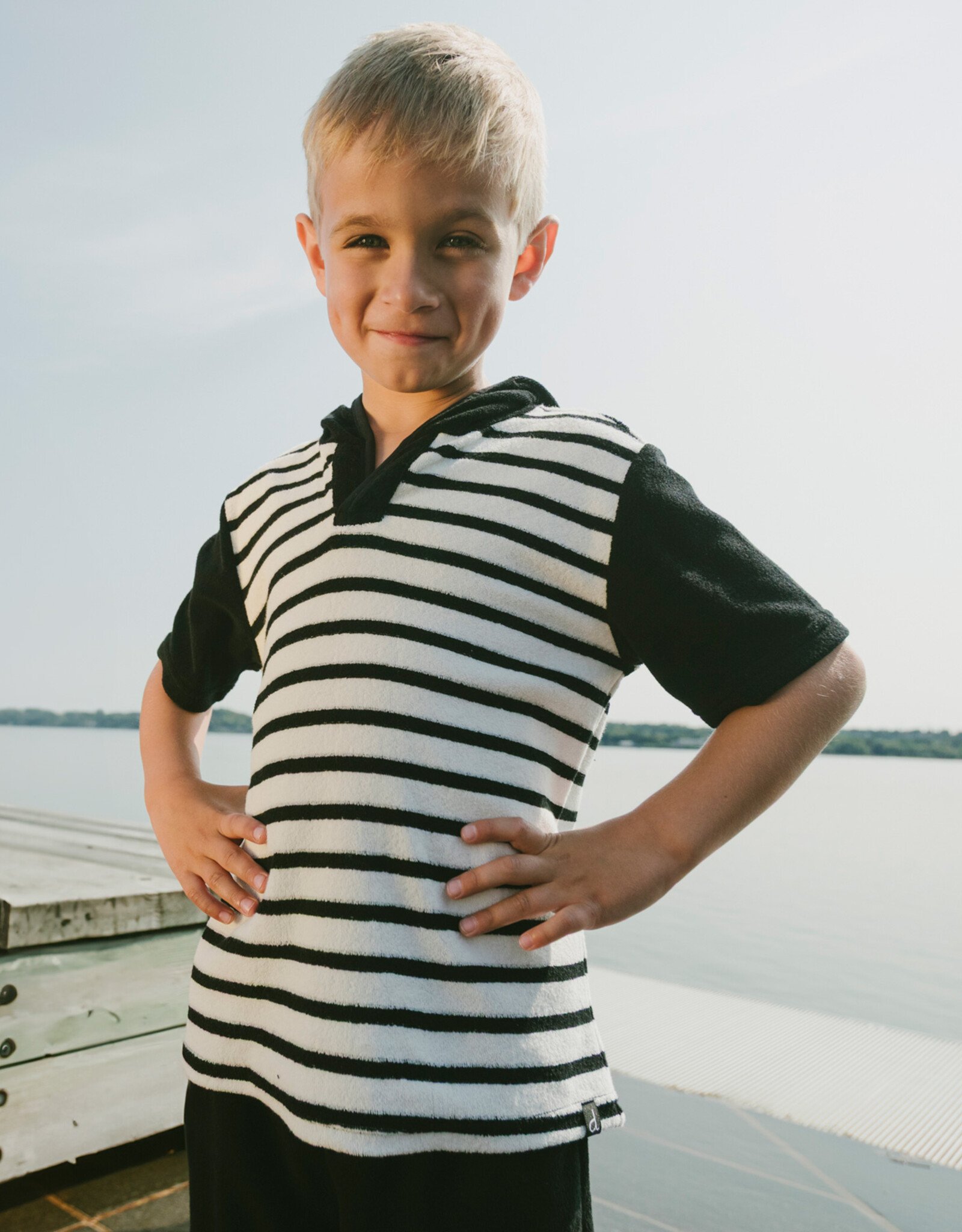 Deux Par Deux Peacoat Striped T-Shirt with Shorts