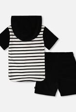 Deux Par Deux Peacoat Striped T-Shirt with Shorts