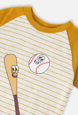 Deux Par Deux Baseballs and Bats 2 Pc Pajama Set