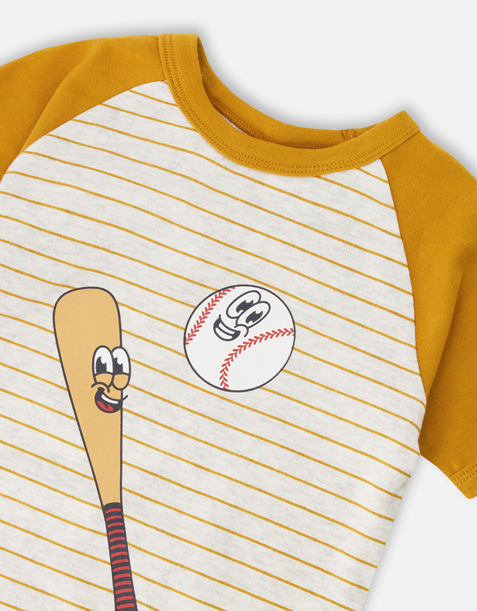 Deux Par Deux Baseballs and Bats 2 Pc Pajama Set
