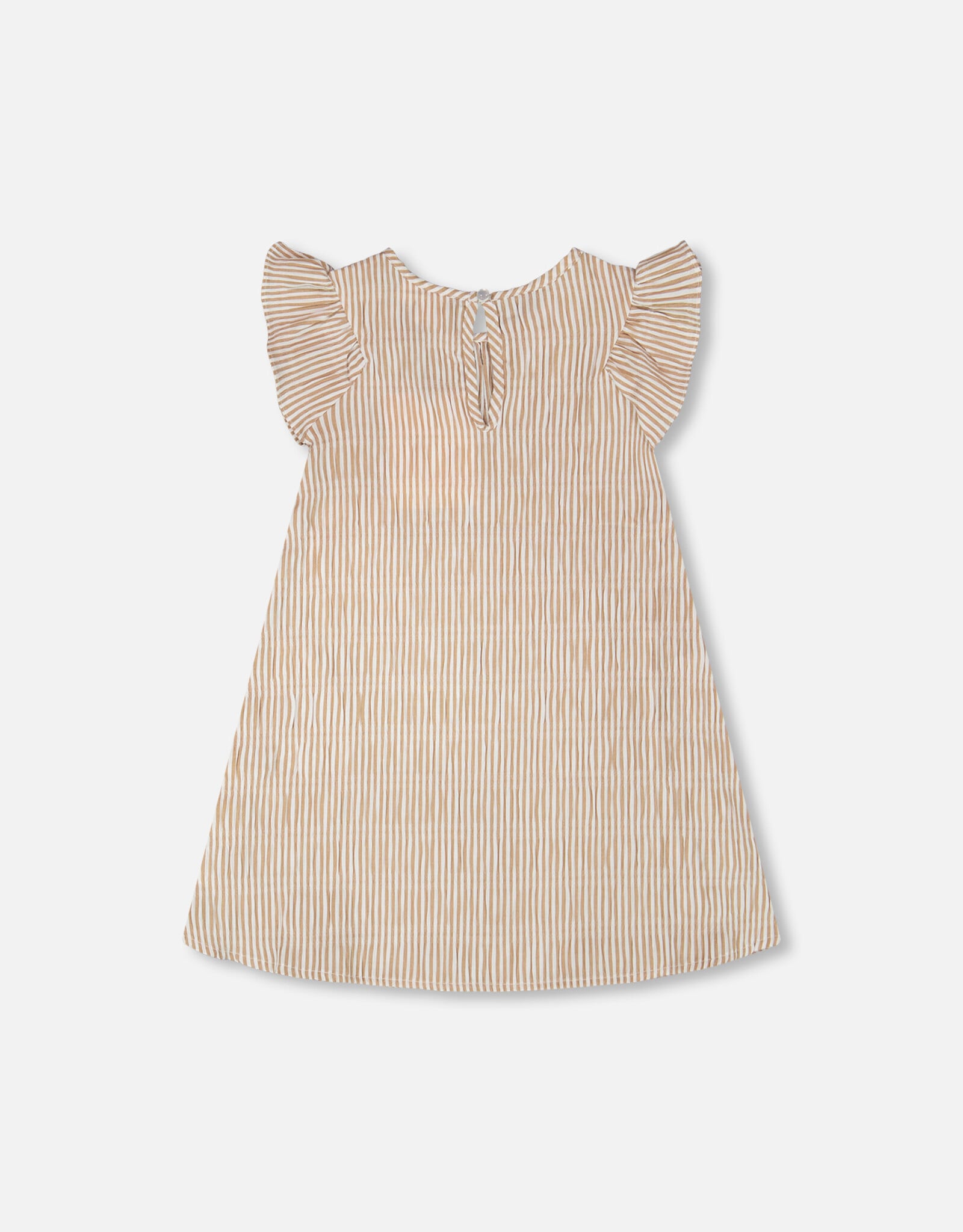 Deux Par Deux Seersucker Sand Striped Dress