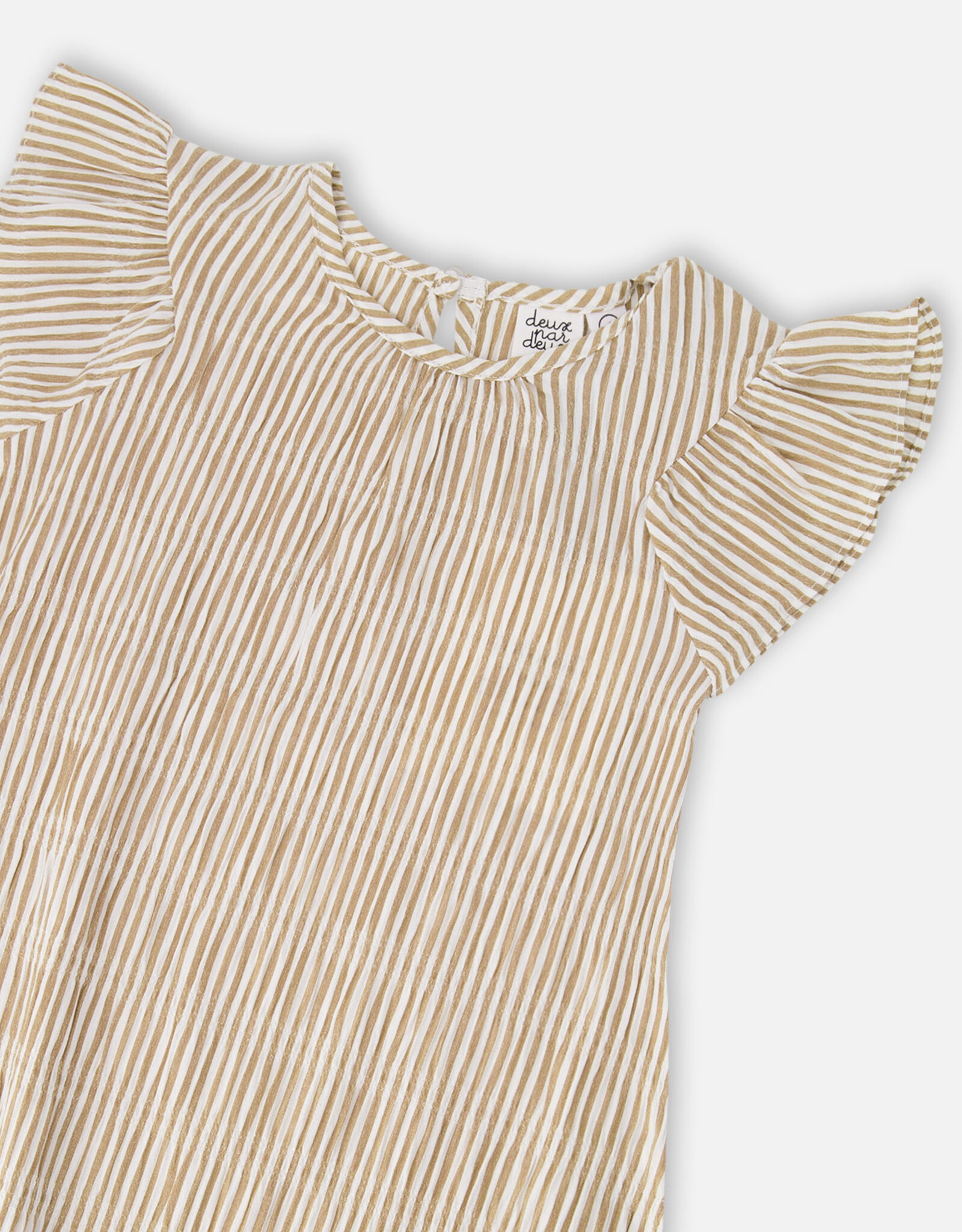 Deux Par Deux Seersucker Sand Striped Dress