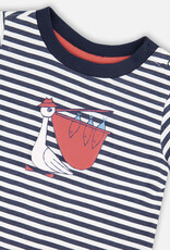 Deux Par Deux Navy Stripes T-Shirt and Short Set