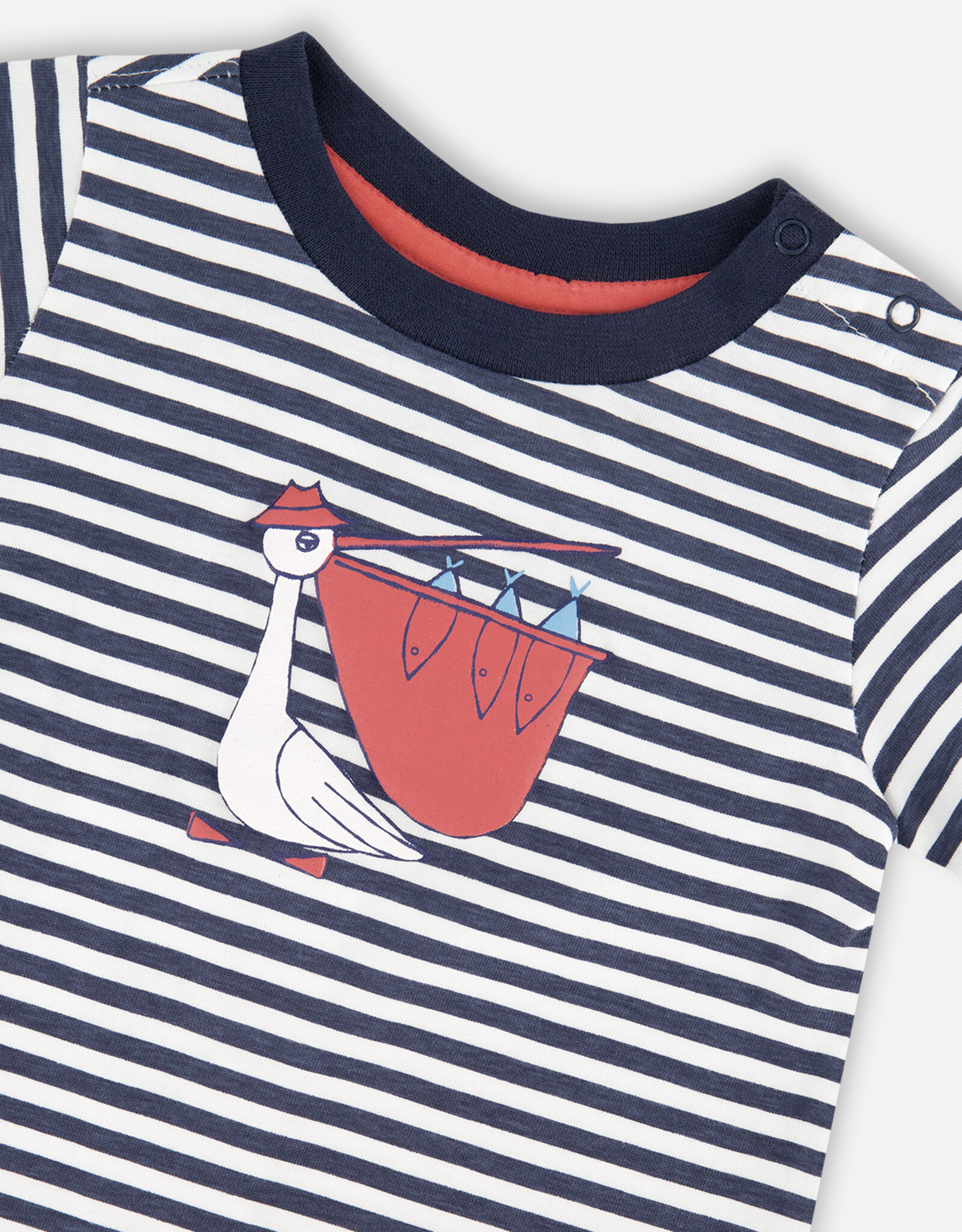 Deux Par Deux Navy Stripes T-Shirt and Short Set