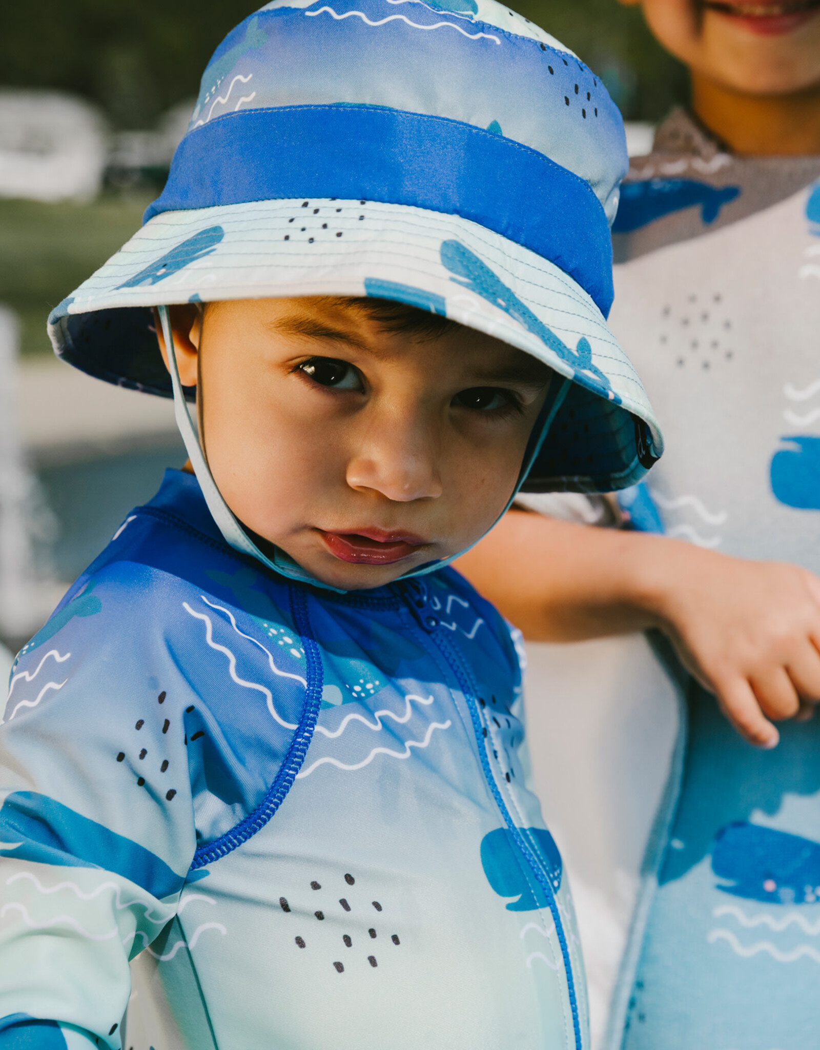 Deux Par Deux Gradient Whales Beach Hat