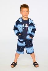 Deux Par Deux Blue Surf Hooded Cardigan