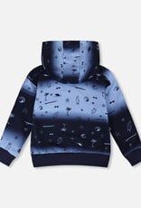 Deux Par Deux Blue Surf Hooded Cardigan