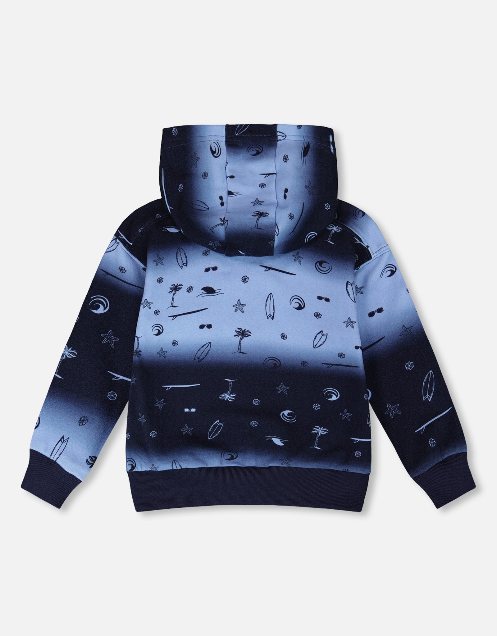 Deux Par Deux Blue Surf Hooded Cardigan