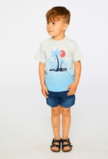 Deux Par Deux Blue Gadient Short Sleeve T-Shirt