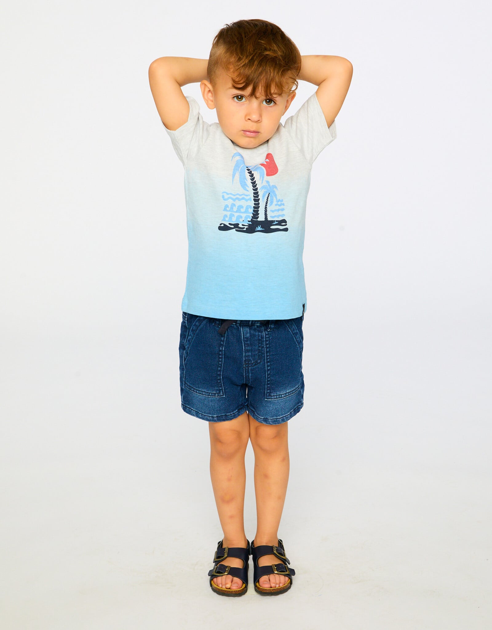 Deux Par Deux Blue Gadient Short Sleeve T-Shirt