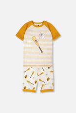 Deux Par Deux Baseballs and Bats 2 Pc Pajama Set