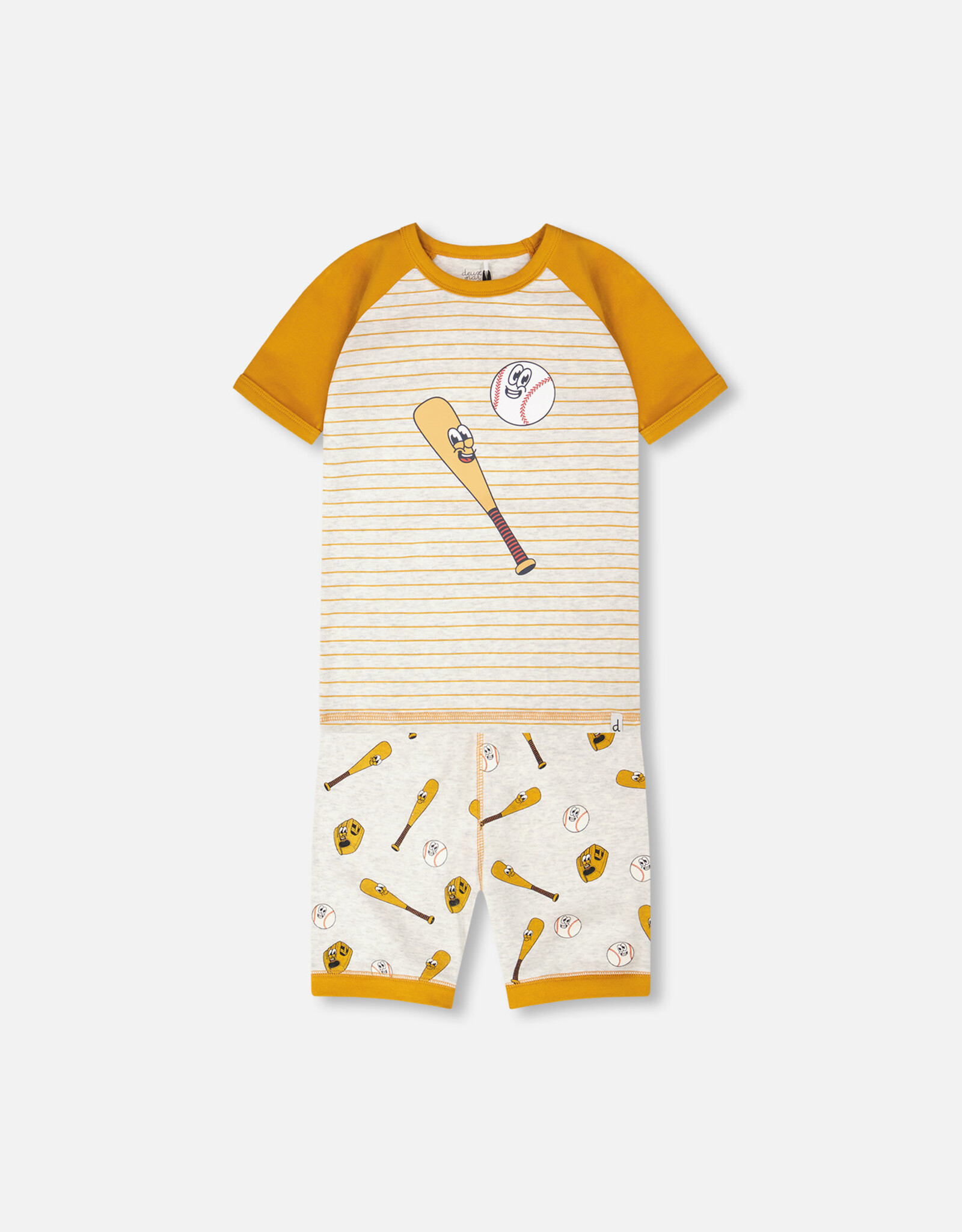Deux Par Deux Baseballs and Bats 2 Pc Pajama Set