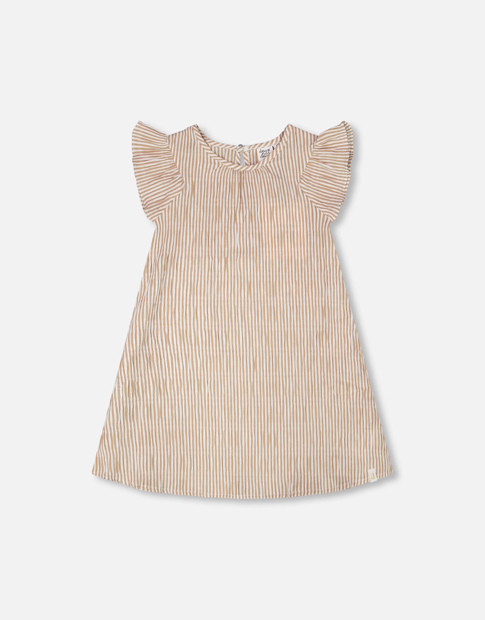 Deux Par Deux Seersucker Sand Striped Dress