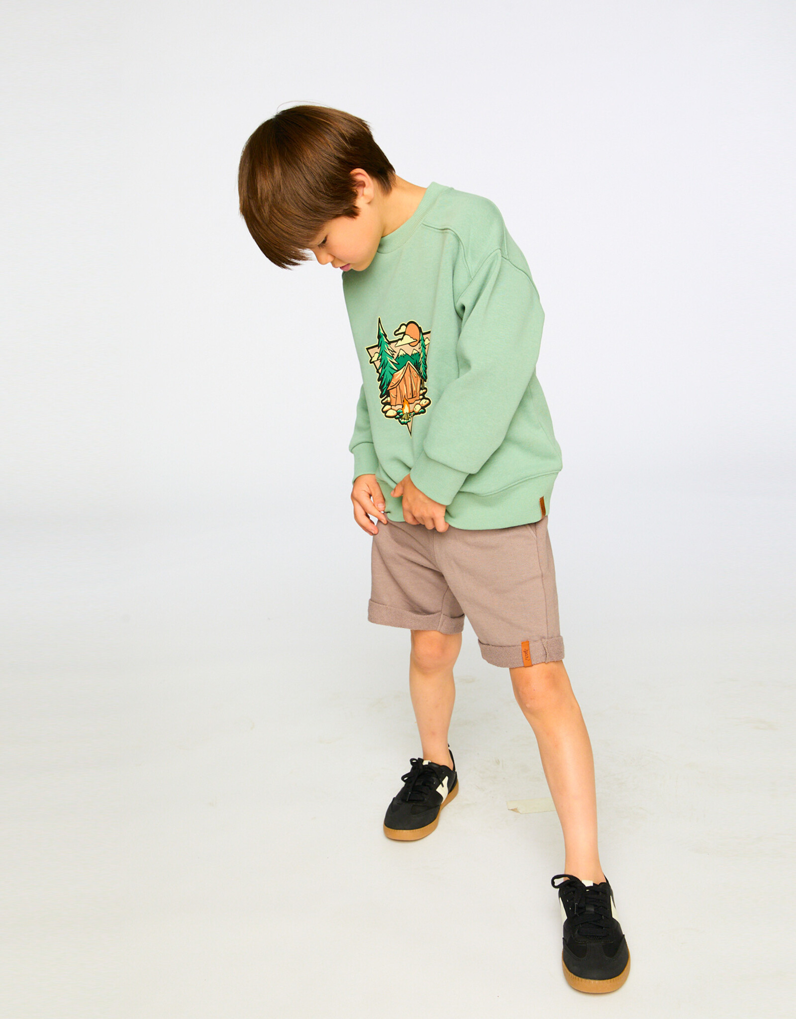 Deux Par Deux Medium Gray Terry Shorts Boys