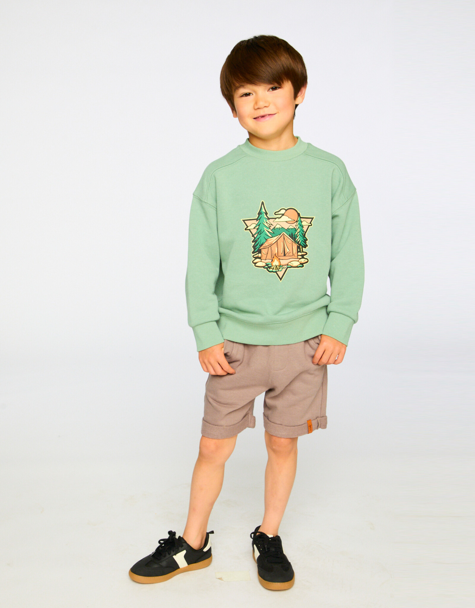 Deux Par Deux Medium Gray Terry Shorts Boys
