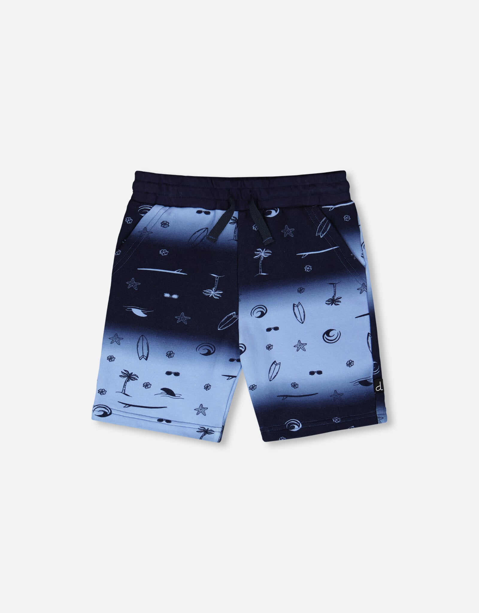 Deux Par Deux Blue Surf Terry Shorts
