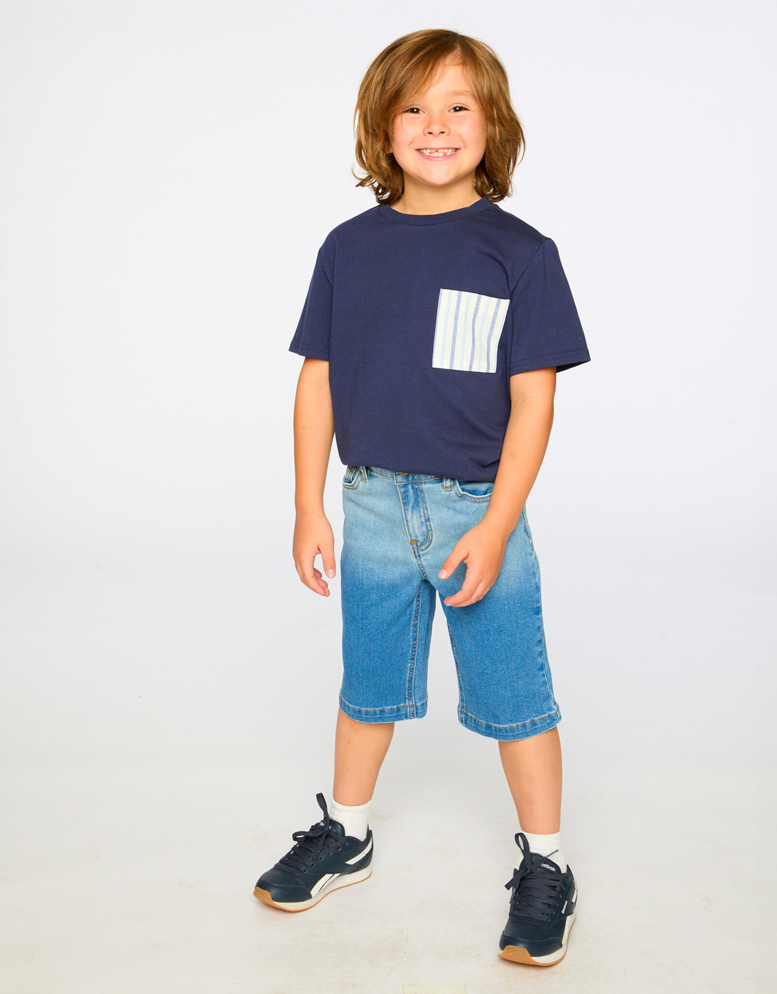 Deux Par Deux Peacoat T-Shirt with Chest Pocket