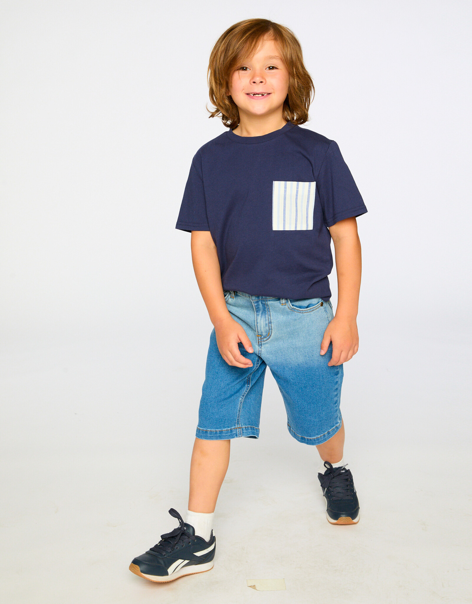 Deux Par Deux Peacoat T-Shirt with Chest Pocket