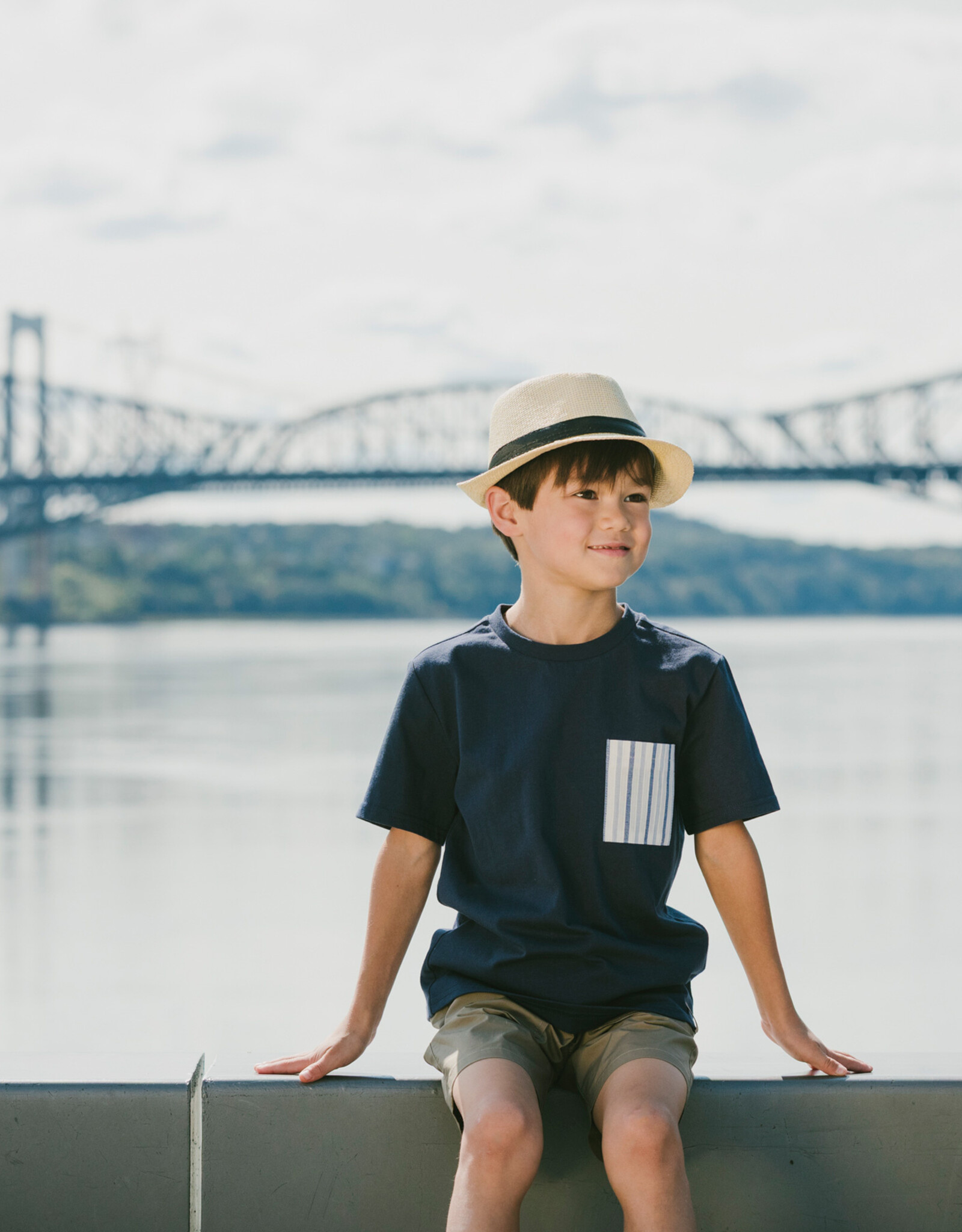Deux Par Deux Peacoat T-Shirt with Chest Pocket
