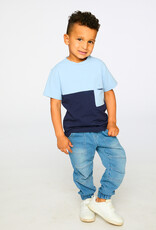 Deux Par Deux Peacoat Colorblock T-Shirt with Chest Pocket