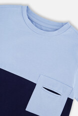 Deux Par Deux Peacoat Colorblock T-Shirt with Chest Pocket