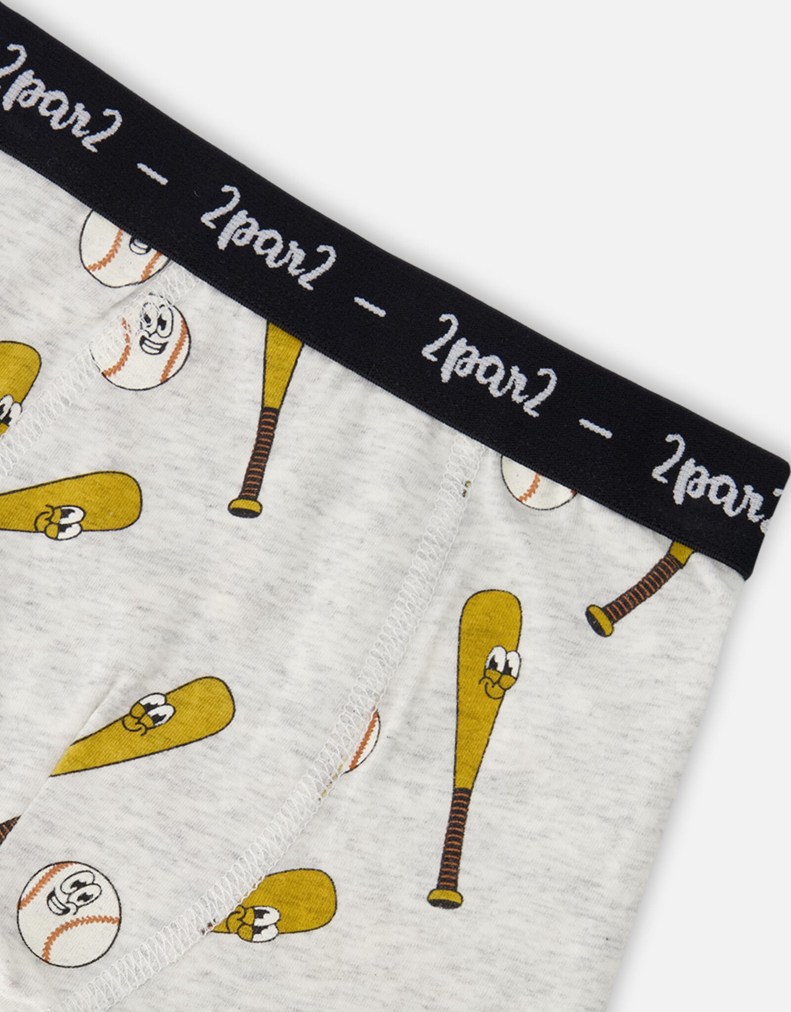 Deux Par Deux Baseballs and Bats Boxers (3 pack)