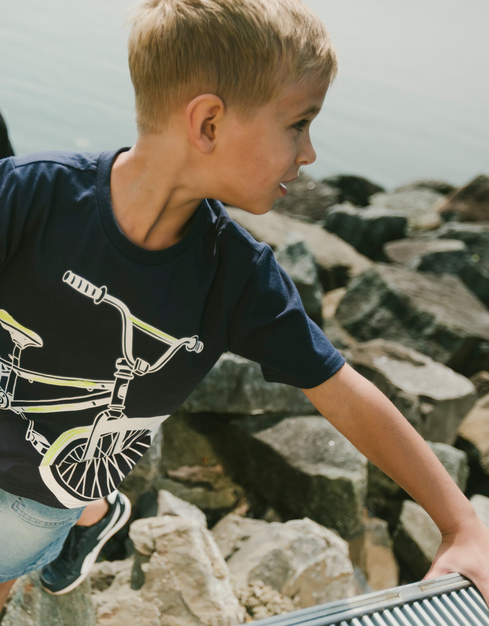 Deux Par Deux Peacoat Bike T-Shirt