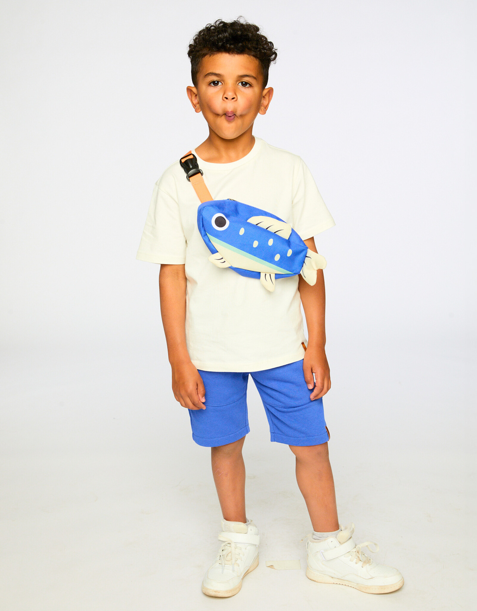 Deux Par Deux Dazzling Blue Fish Fanny Pack