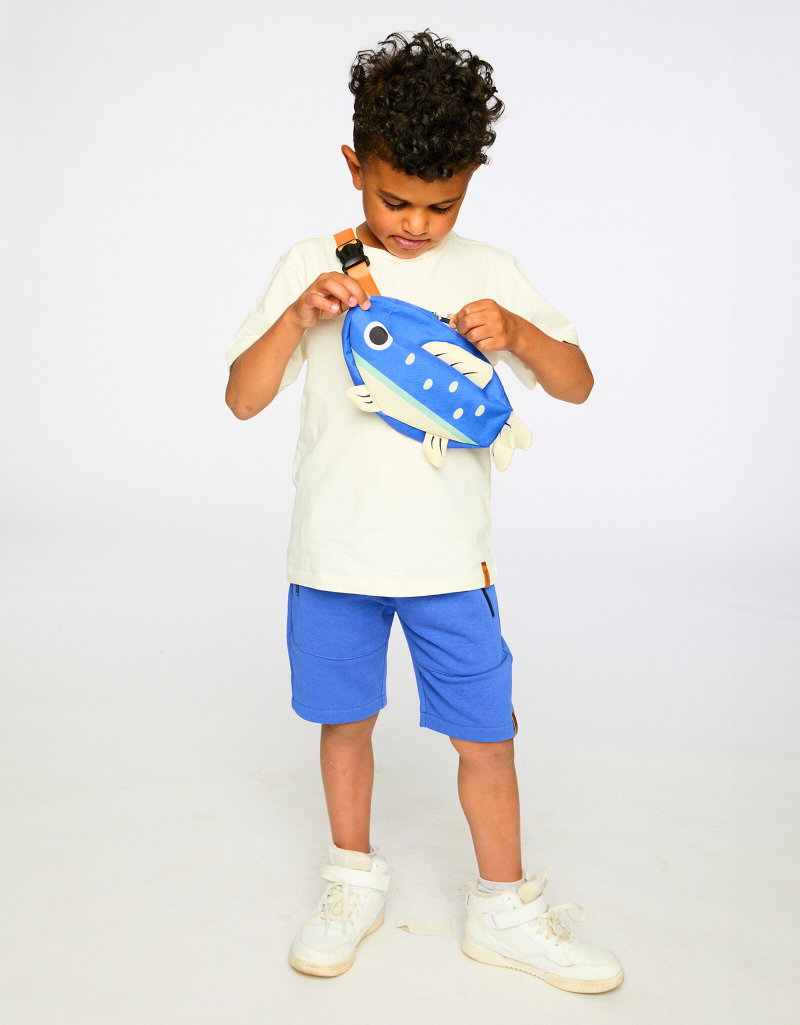 Deux Par Deux Dazzling Blue Fish Fanny Pack
