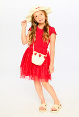 Deux Par Deux Light Straw Purse with Strawberries