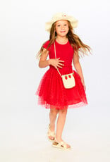 Deux Par Deux Light Straw Purse with Strawberries