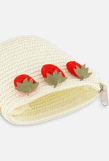 Deux Par Deux Light Straw Purse with Strawberries