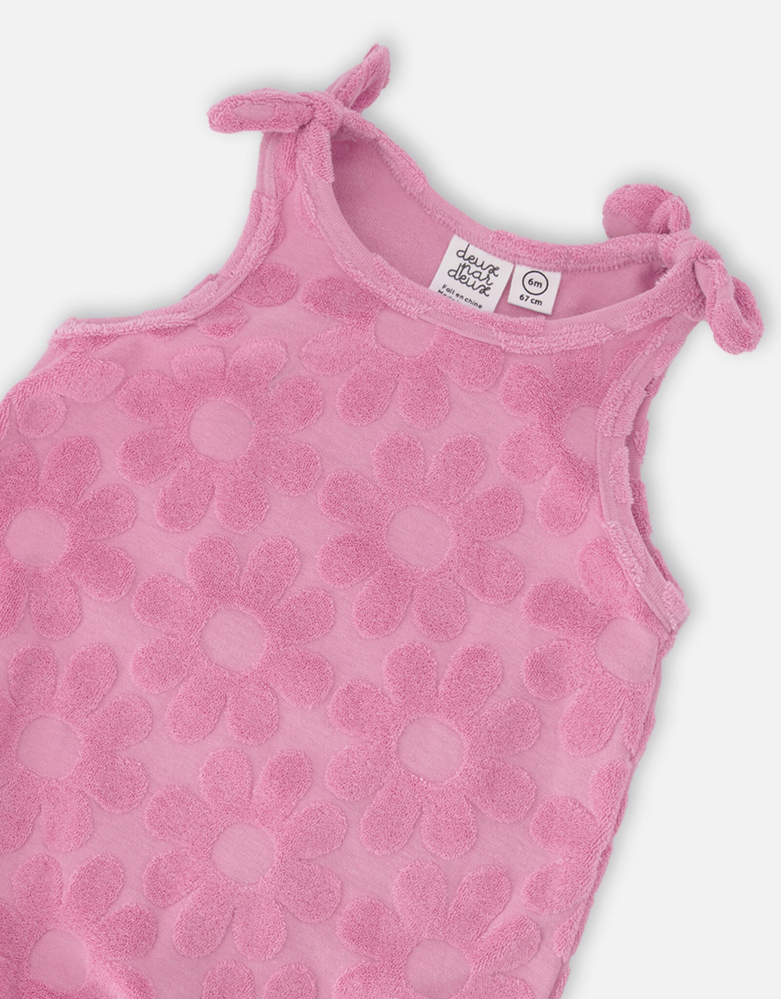 Deux Par Deux Lilac Flowers Romper with Bows