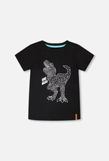 Deux Par Deux Anthracite Dino Print t-Shirt