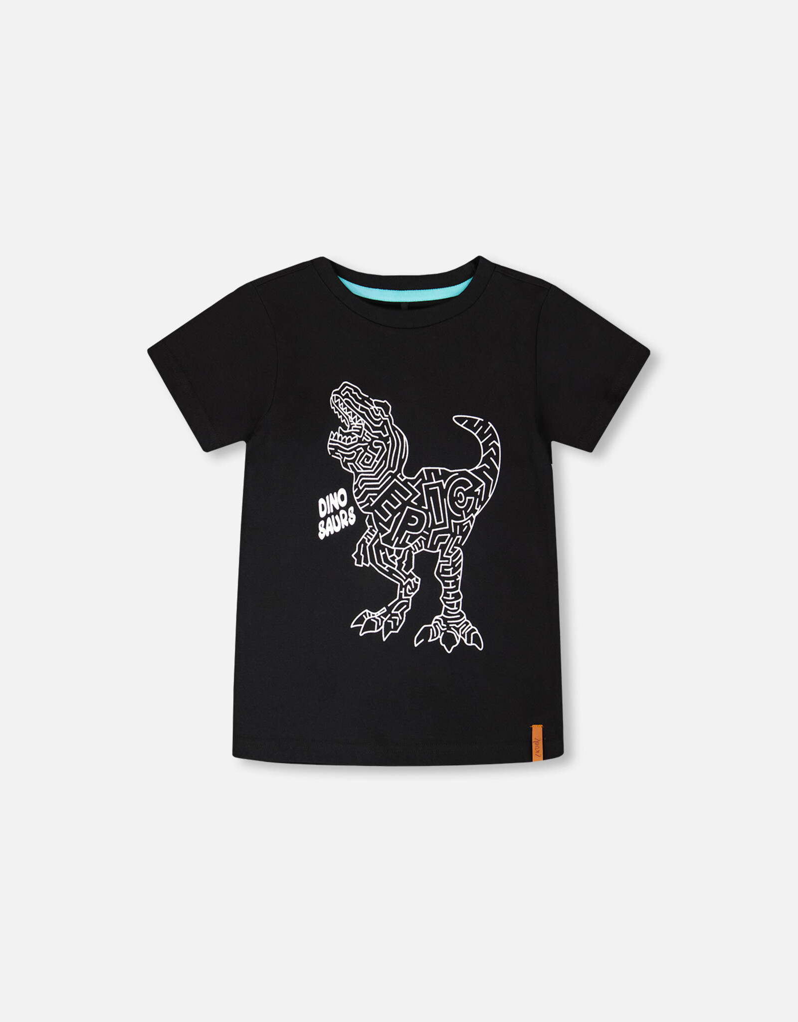 Deux Par Deux Anthracite Dino Print t-Shirt