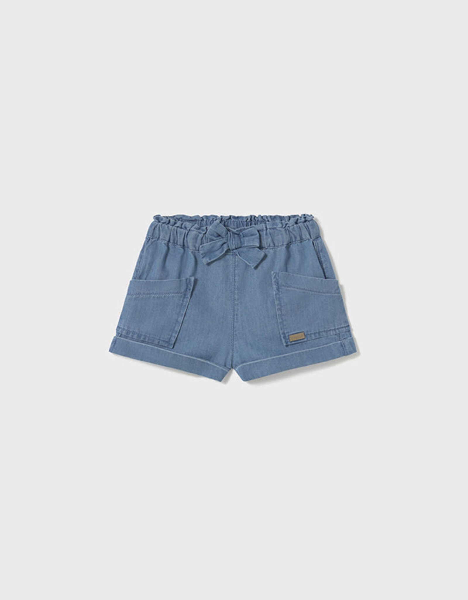 Mayoral Light Blue Shorts with Bow Waist