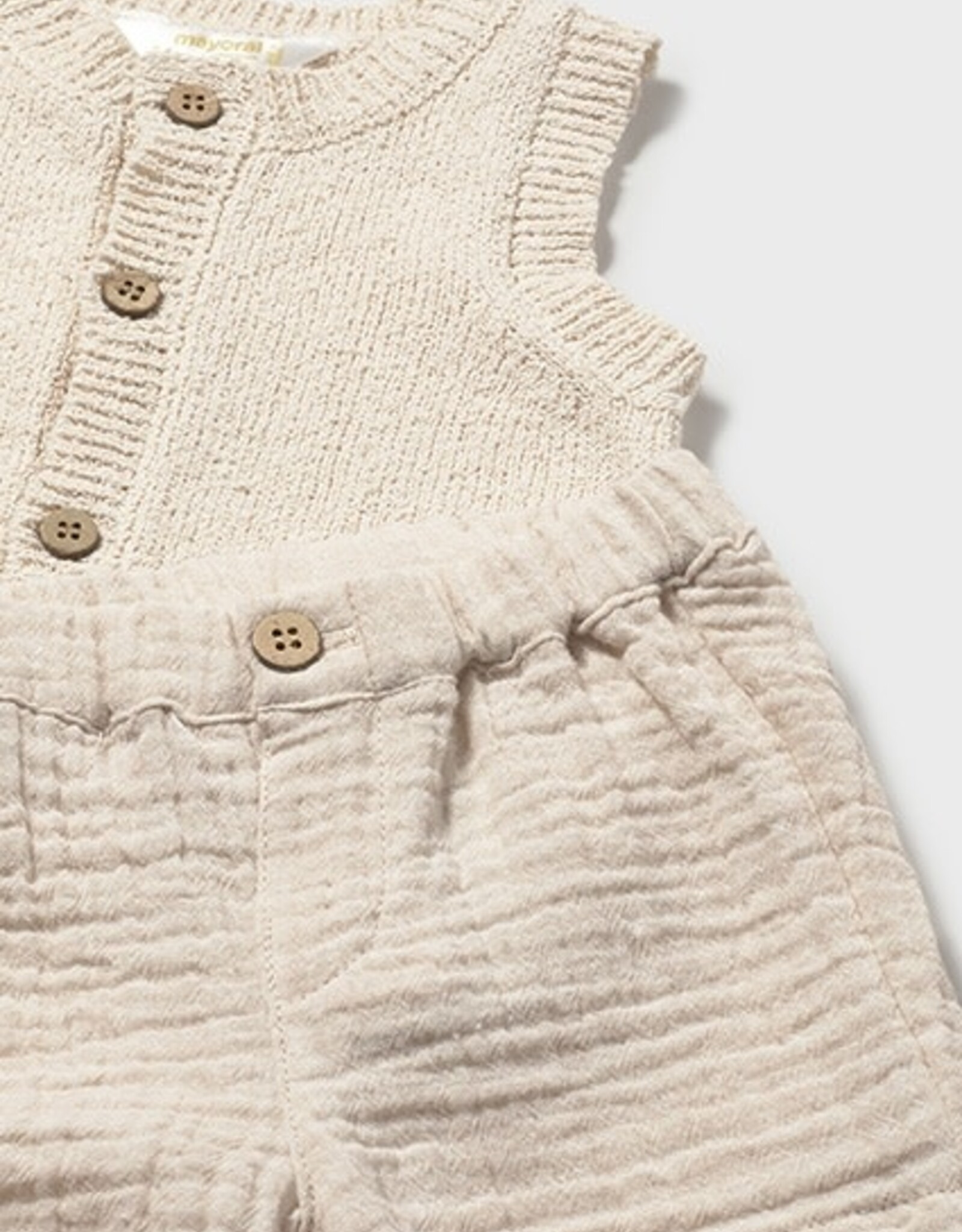 Mayoral Wheat Newborn Shorts w/Vest Set