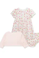 Little Me Strawberry Knit Dress & Cardigan Set